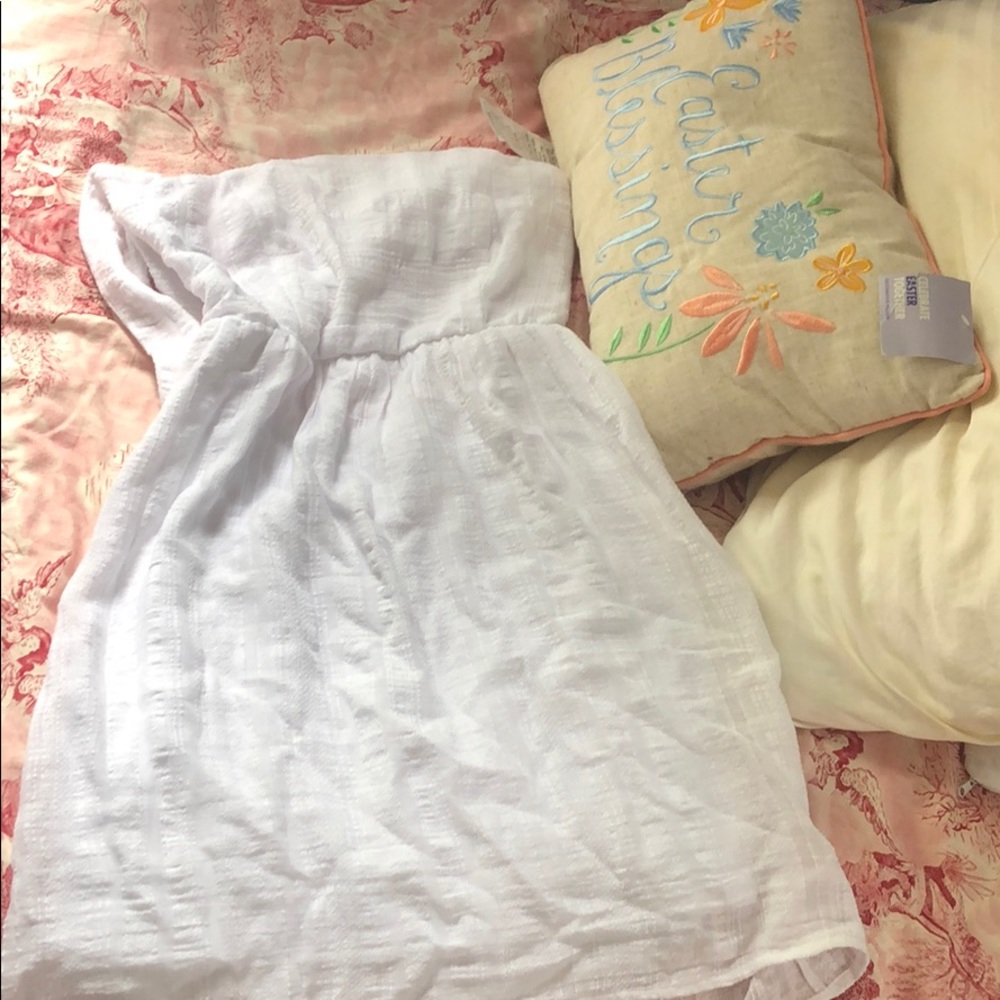 Strapless white dress